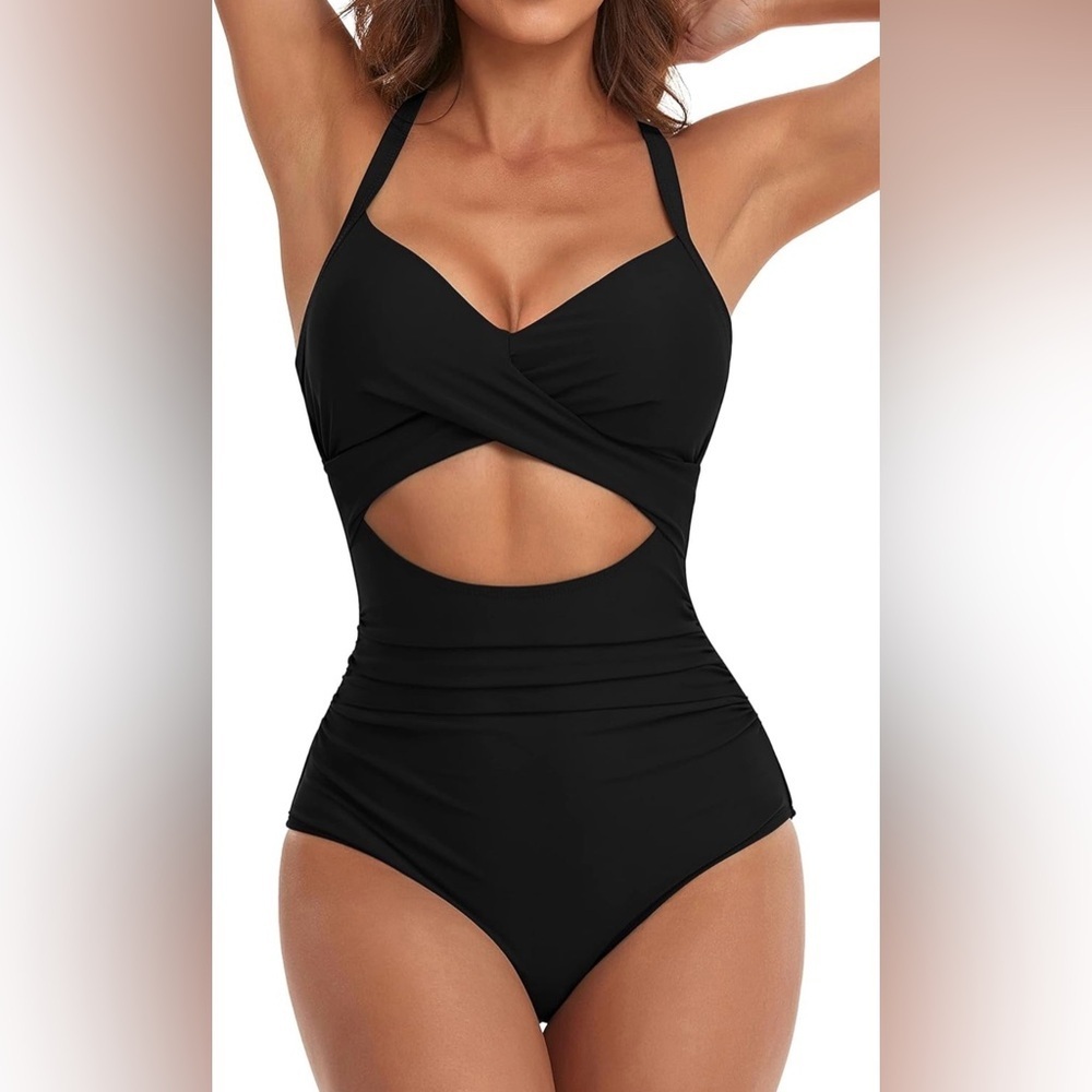 Eomenie Women's One Piece Swimsuits Tummy Control
Cutout High Waisted Bathing